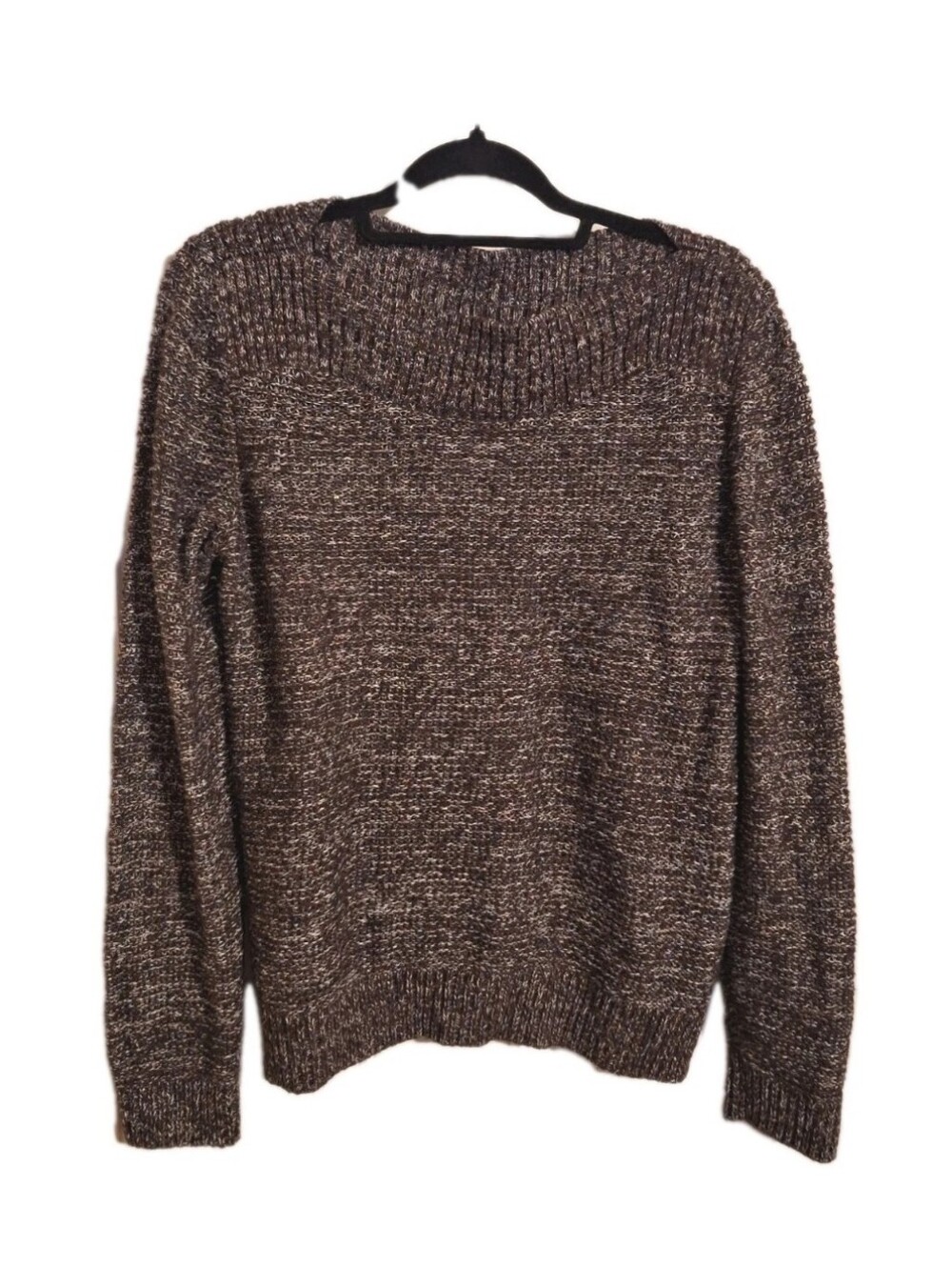 Croft & Barrow Women's Brown Metallic Knit Long Sleeve Sweater Size XL